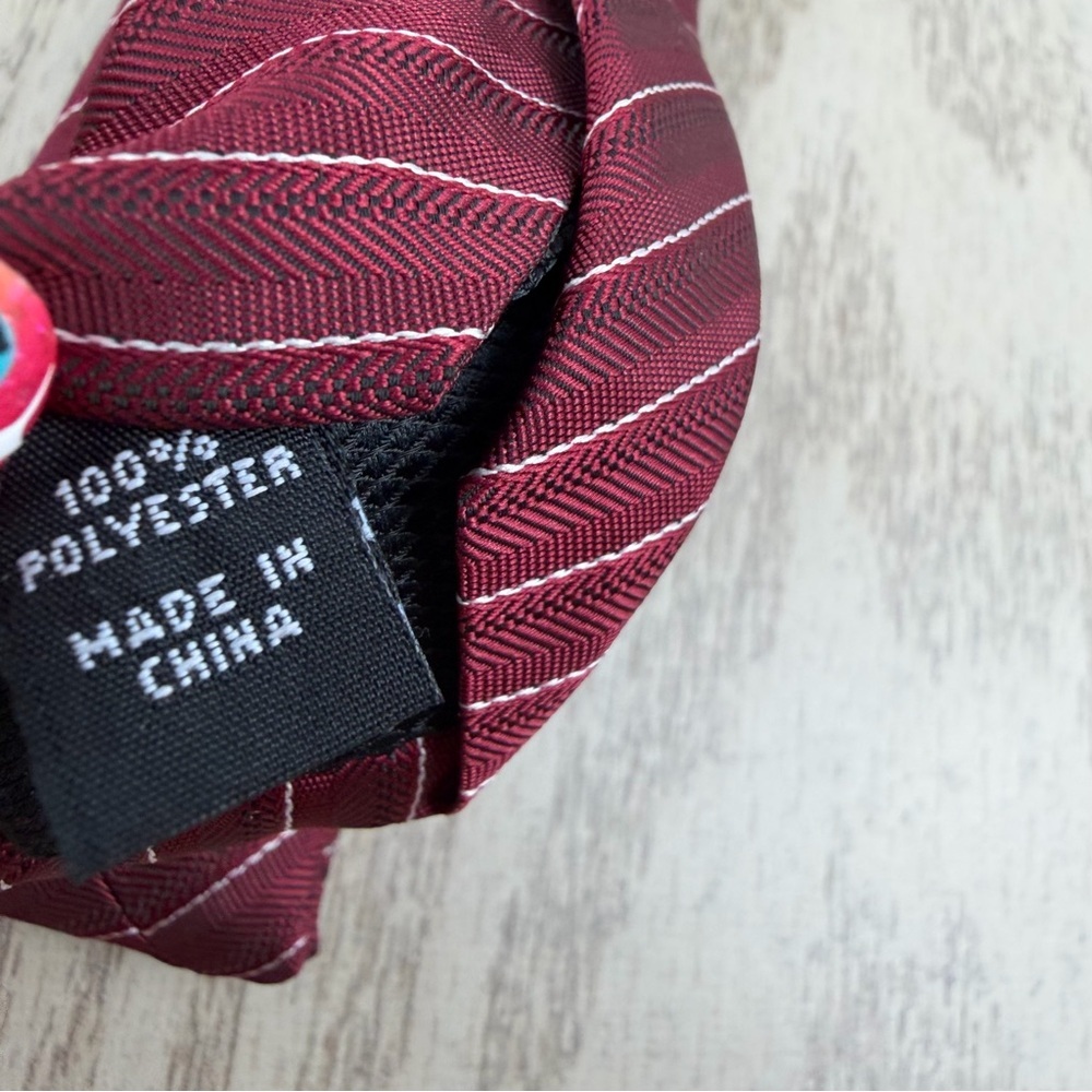 814 Alfani Men's Tie Ozark Stripe 601 Burgundy (Red) $55 Polyester - Picture 3 of 5